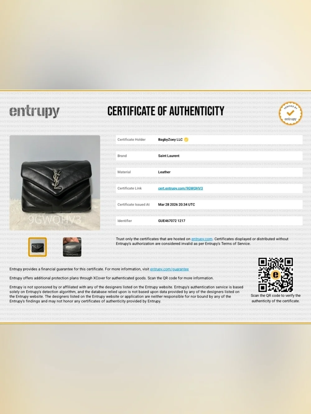 CF49 💟 Saint Laurent Loulou Shoulder Bag Matelasse Chevron Leather Toy - Picture 2 of 15